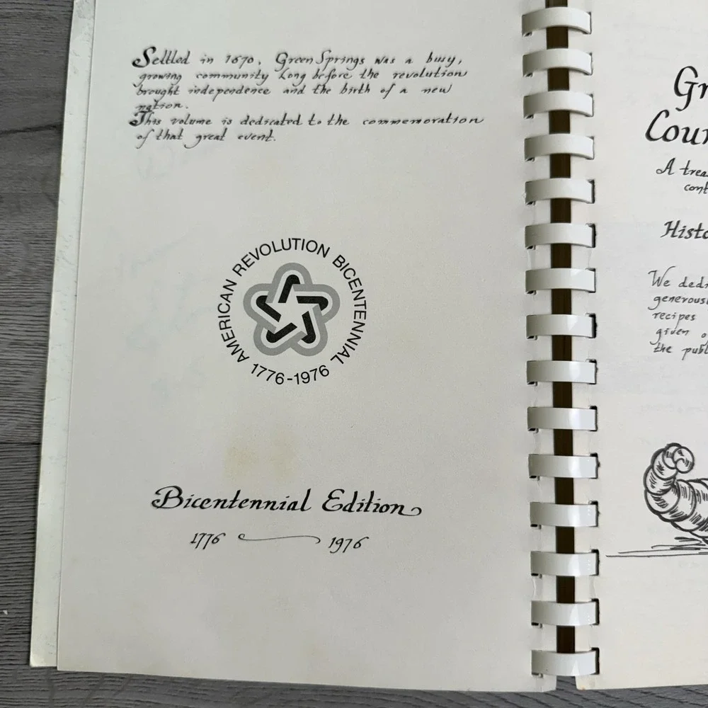 Cookbook Green Springs Country Cooking Louisa County Virginia VA 1975 1st Ed